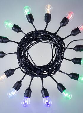 户外防水LED彩灯串灯庭院灯夜市装饰挂灯RGB氛围灯派对光源