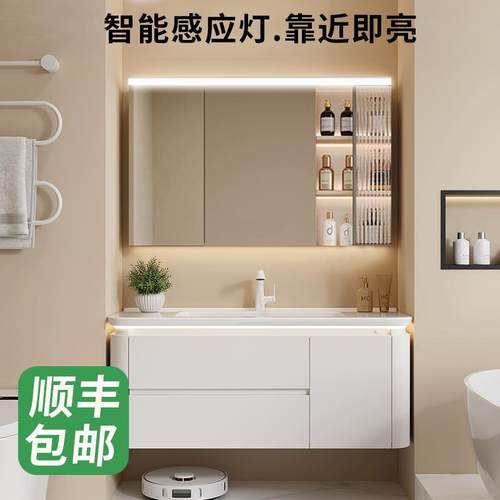 JUNC化妆室镜柜灯免打孔厕所专用照明镜前壁灯220V浴室智能镜前灯