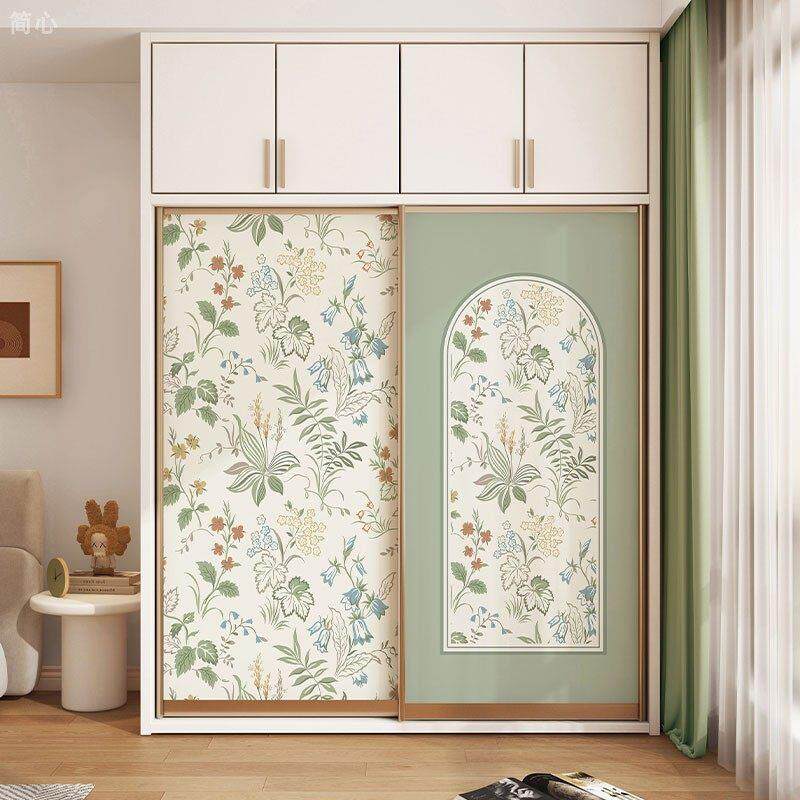 小清新房间柜子贴纸衣柜贴防水家俱翻新贴纸装饰玻璃推拉移门翻新
