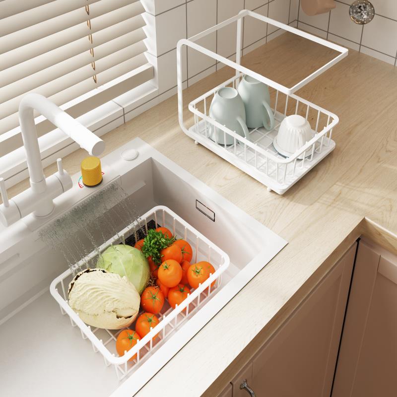 。厨房菜置物蔬架F77SS799菜篮子果蔬收纳菜筐家用台面双层新款洗