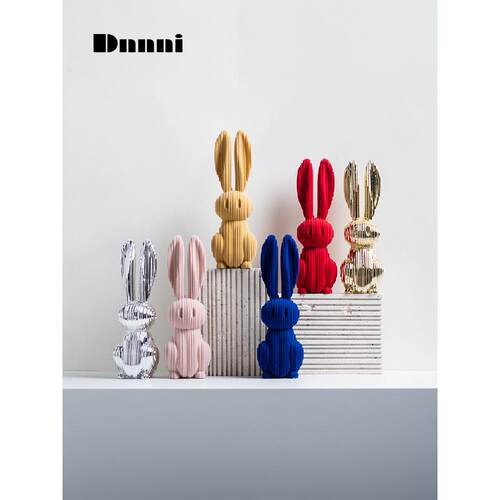 Dnnni数码兔摆件简约现代样板房间电视柜软装饰品儿童房卡通创意