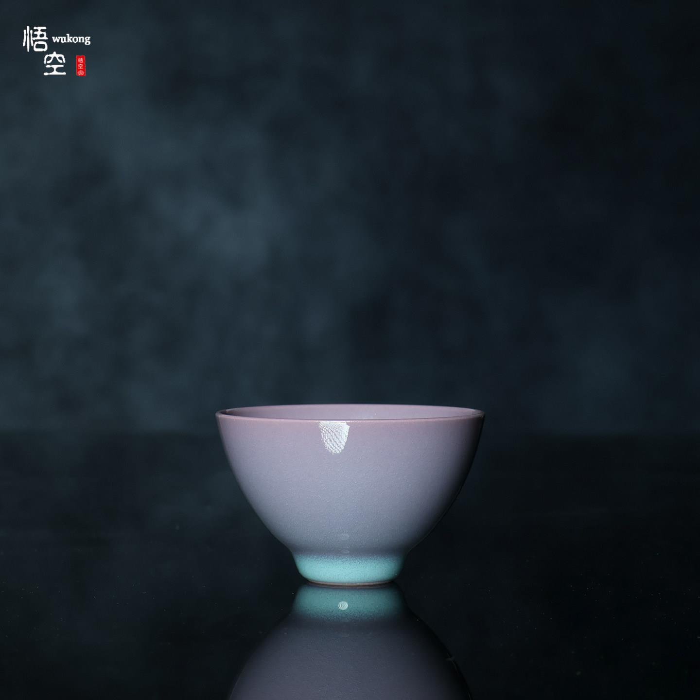 龙泉青瓷紫色品茗杯手工高档主人杯个人喝茶专用杯子功夫茶小茶杯