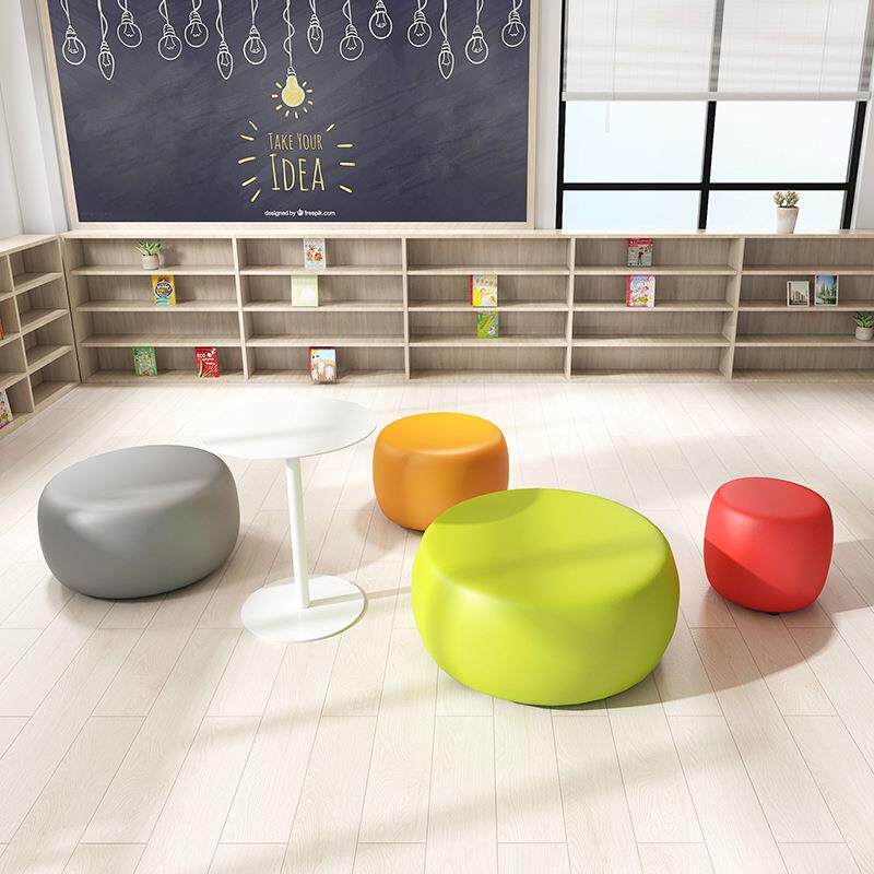 幼儿园早教中心艺术培训机构家长等候休息区创意圆墩个性沙发凳子