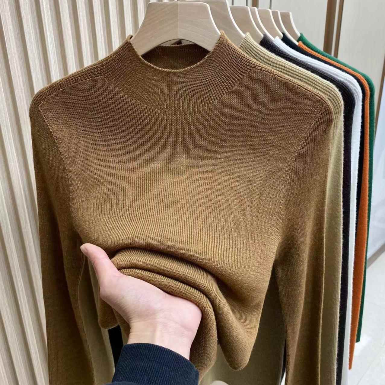 打底衫女2025秋冬新款高领内搭针织衫洋气中领软糯气质毛衣1203r