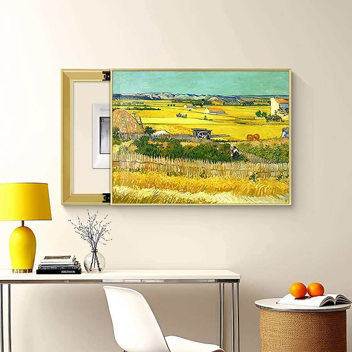 莫奈梵高电表箱装饰画现代简约高级感免打孔电箱遮挡挂画艺术油画