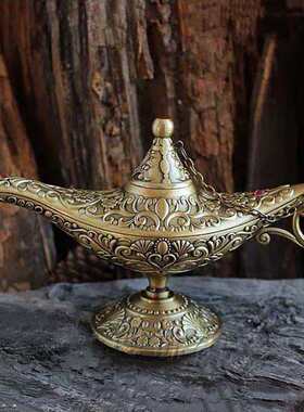 欧式仿古典工艺品装饰创意摆件道具许愿灯礼品金属大号阿拉丁神灯