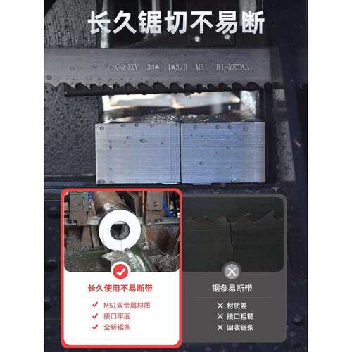 4115机用高速钢锯条M51双金属切割不锈钢高速模具钢3505锯床锯条