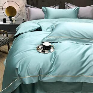 正品进口140床支纯棉四件纯色简易酒被套套100张纯棉无障碍豪华店