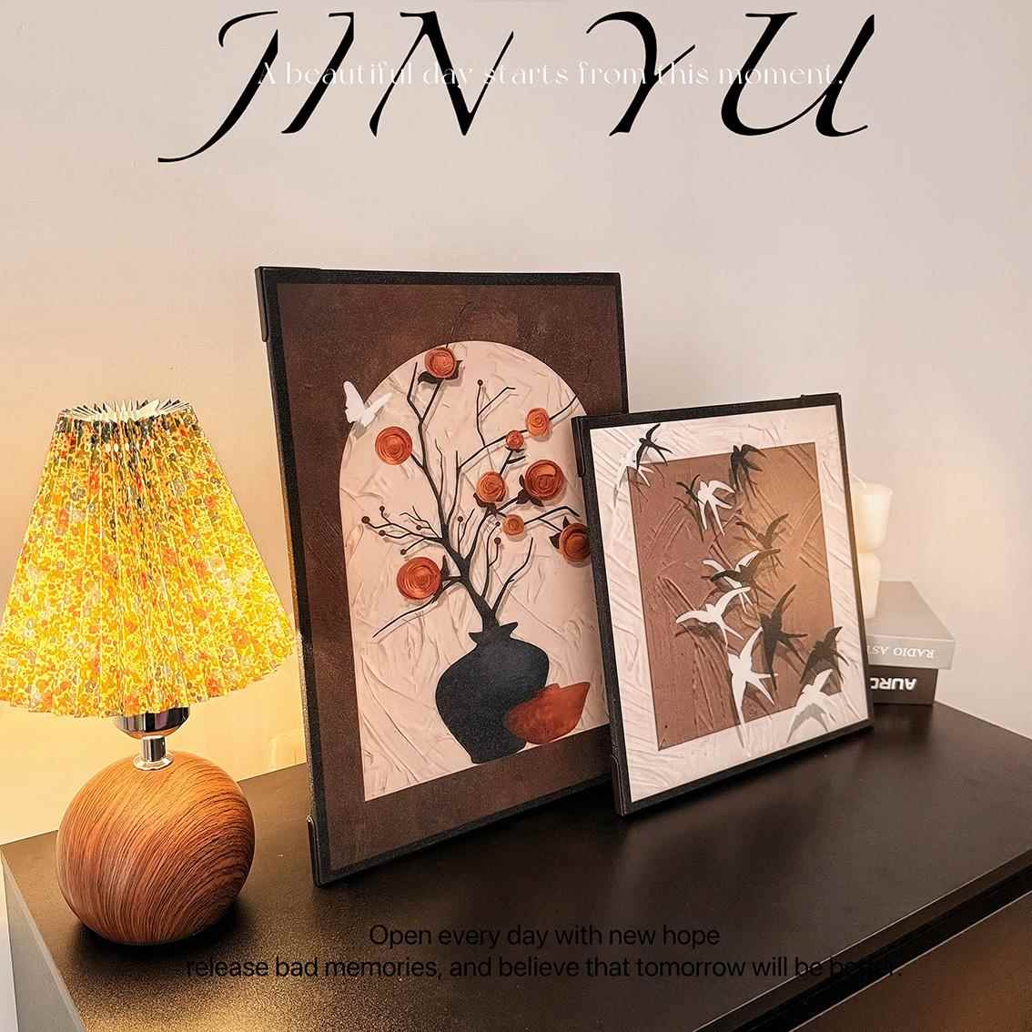 装饰画客厅餐厅中古风复古摆台电视柜卧室床头高级感装饰画摆件图片
