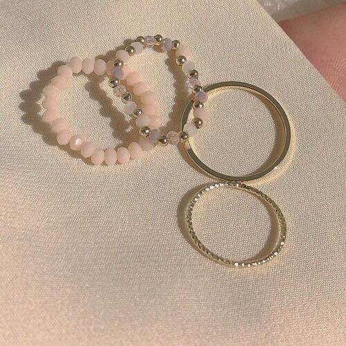 Fashion 4 piece ring rings women set girl4件套指环女 戒指