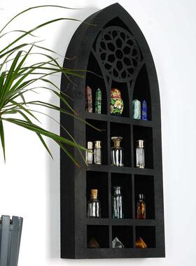 跨境Old Church Window Crystal Wall Shelf水晶女巫装饰置 物架