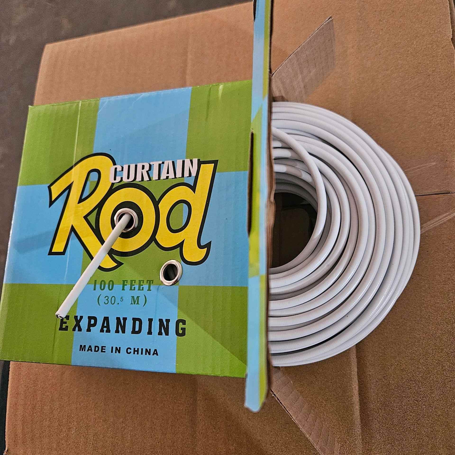 包塑弹簧绳供应4MM白色PVC300米浴帘可裁剪钢丝窗帘挂绳