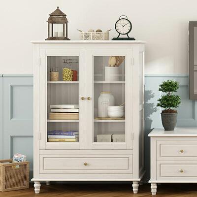 美式实电视柜现代简墙约物客厅高柜矮木柜多功能储GDG立柜边柜柜