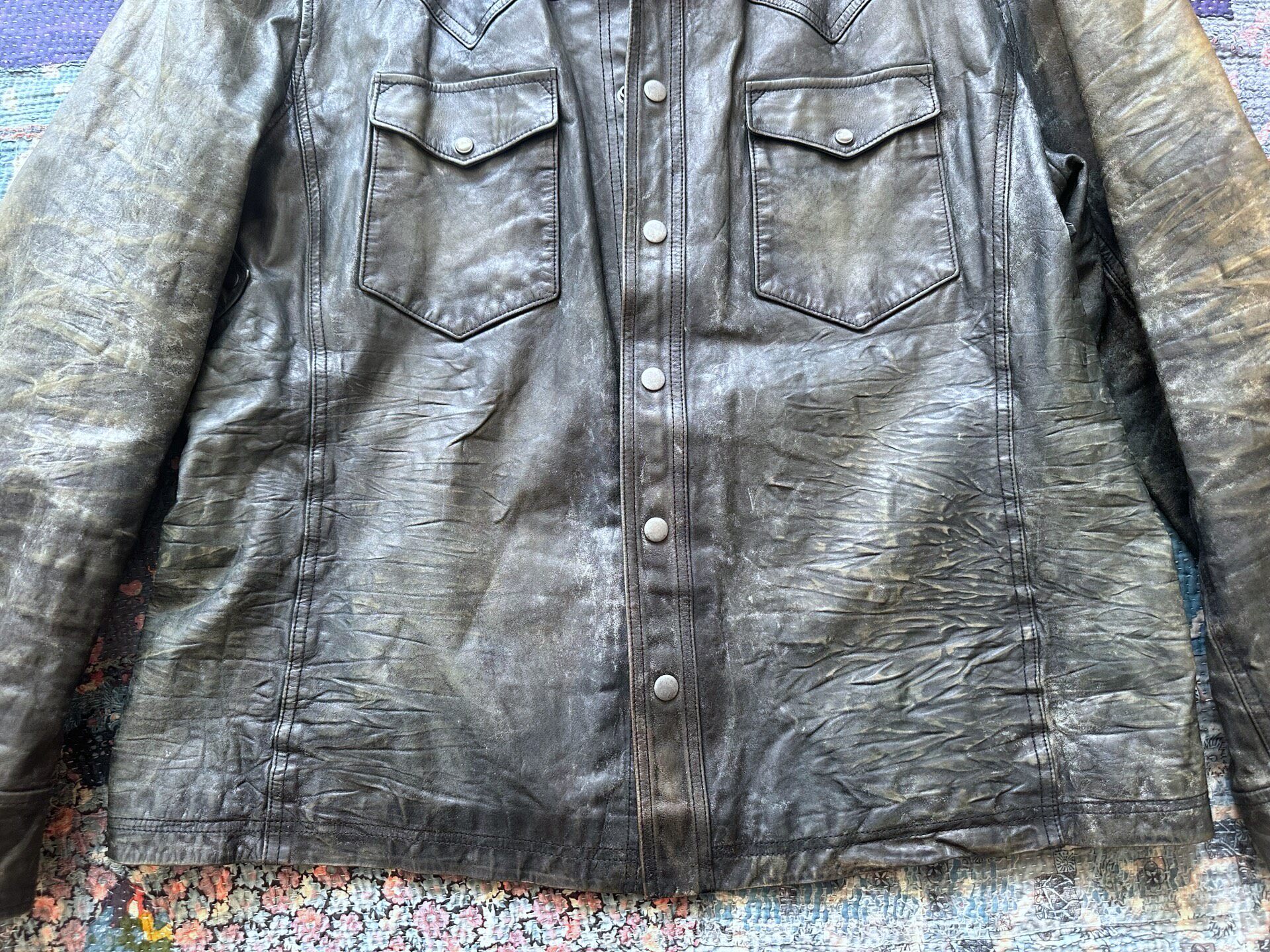 Polo Ralph Lauren Indigo Leather Jacket — back