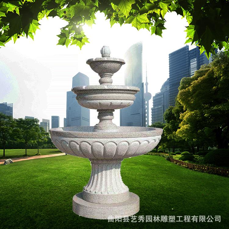 厂家户外小型石雕喷泉欧式花岗岩假山流水景观别墅装饰摆件