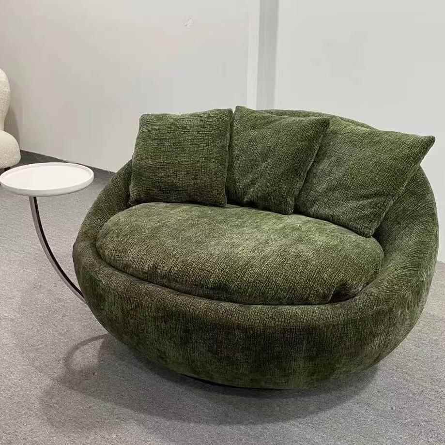 设计师创意圆弧形旋转单人椅轻奢小户型客厅阳台休闲网红懒人沙发