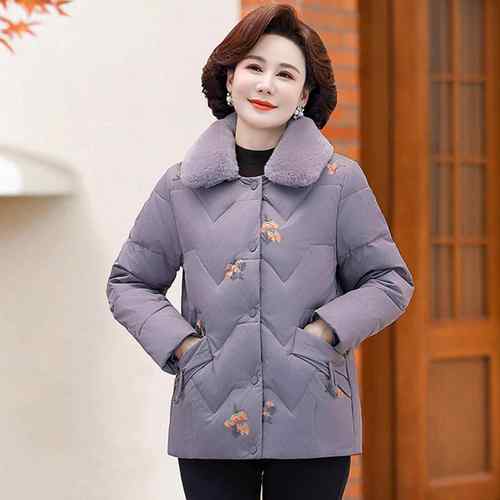 品撤柜白鹅绒122-88羽绒小服女人短款个子中老年奶奶翻领洋正气保