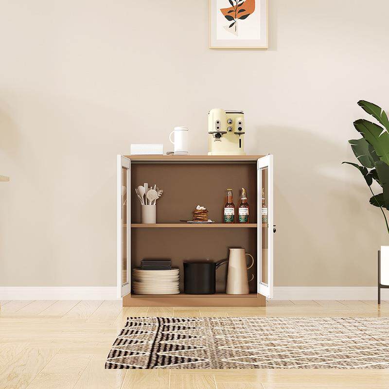 钢制套色矮柜办公室文件柜打印机柜桌边储物柜阳台铁艺收纳柜带锁