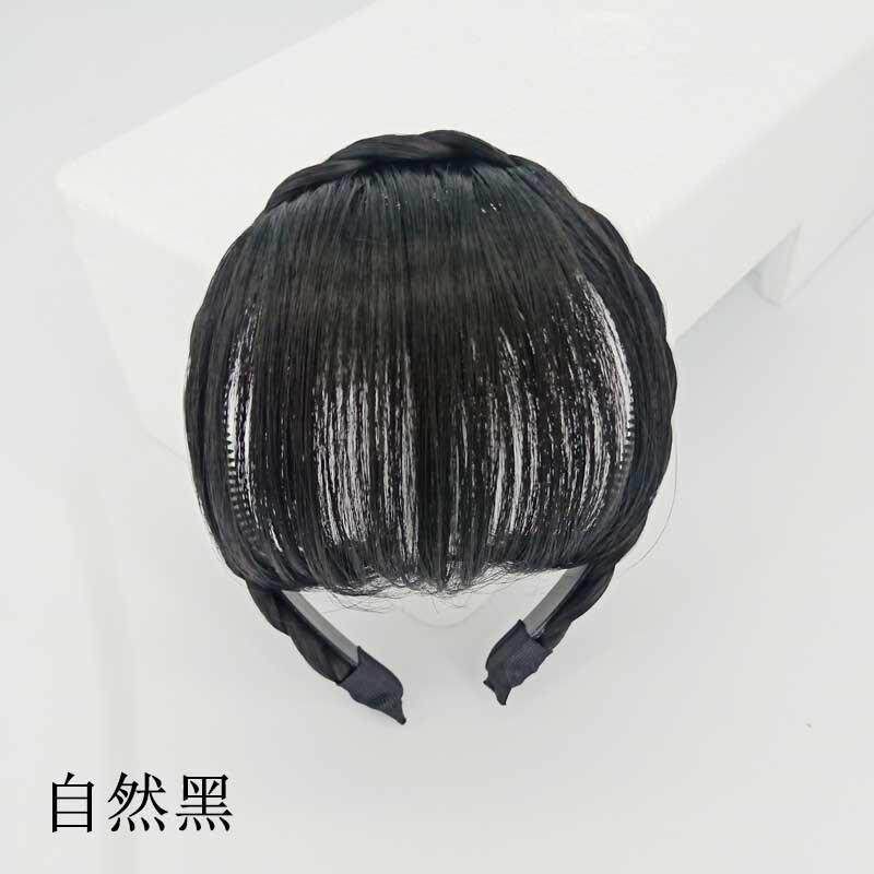 自然遮白发发箍鱼骨辫假发刘海一体增高颅顶头箍压发卡发窟遮发缝