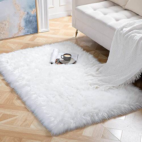 Imitation wool carpet plush floor mat living room bedroom
