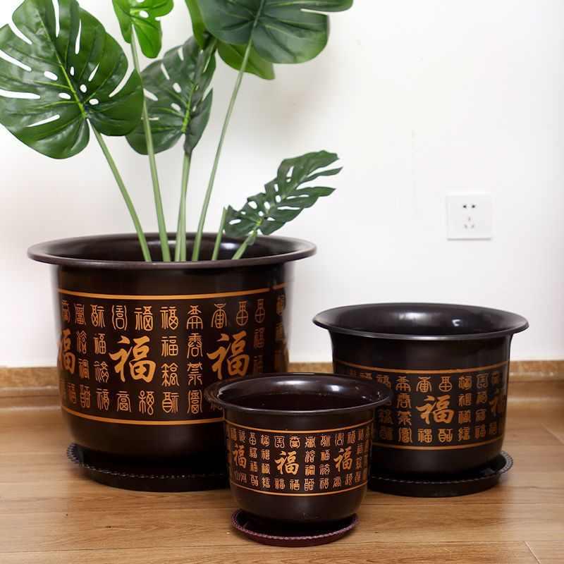 特大花盆大号大花盆树脂家用耐用花盆塑料大口径加厚小号盆景