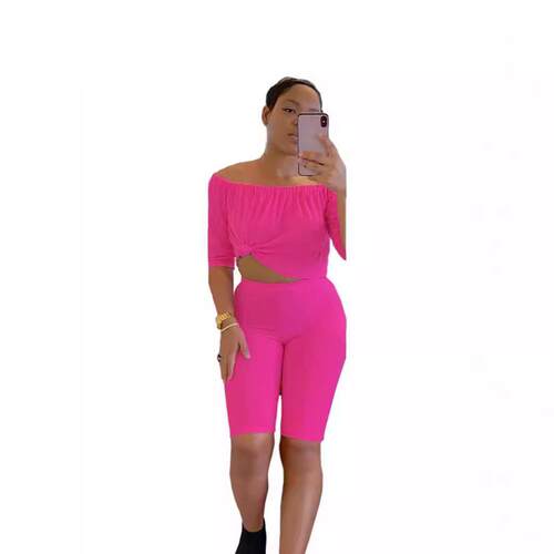 Women's Solid Jersey Ruched Off Shoulder Crop Top & Elastic