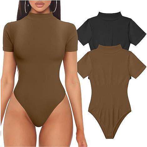Ribbed high neck short sleeved top yoga jumpsuit瑜伽连体衣女