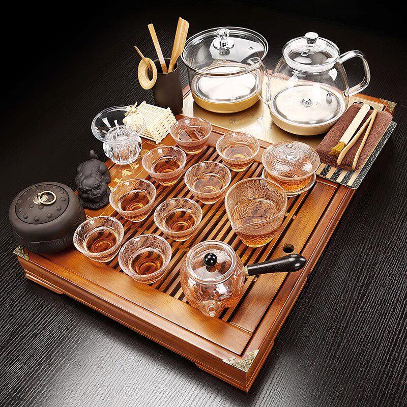 茶具套组家用客厅整套全自动喝茶一体办公室功夫泡小茶台茶盘简约