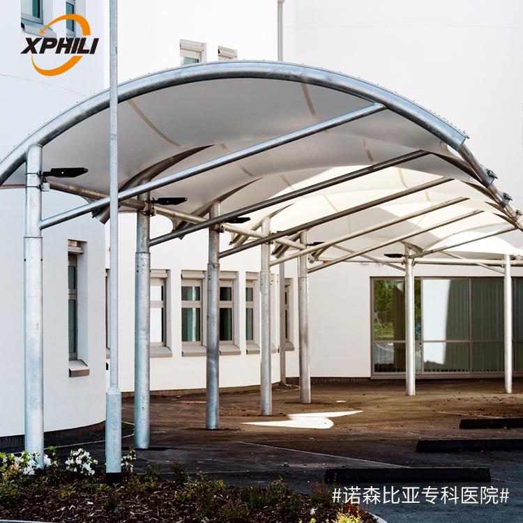 膜结构自行车棚可测量安装张拉膜结构车棚遮阳停车棚遮阳膜结构