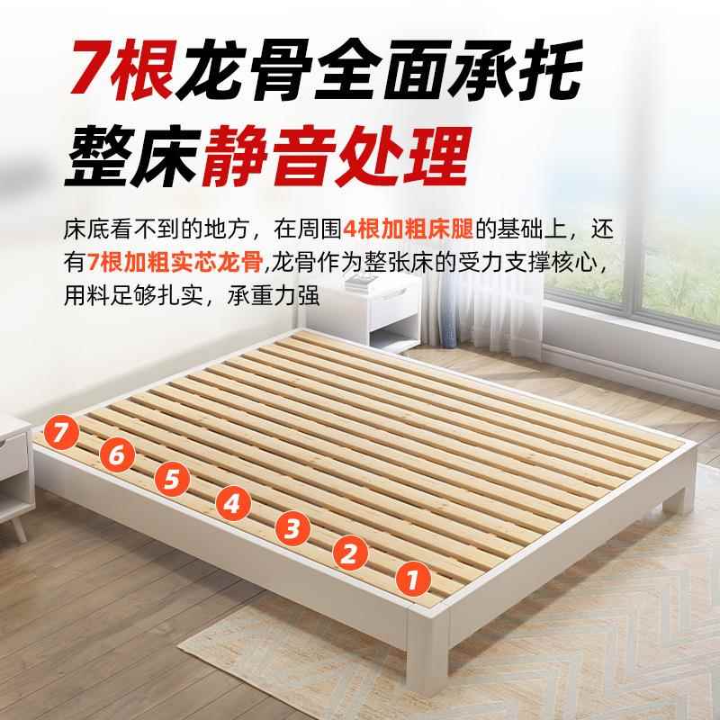 榻米床架榻架无头实床木床日式民宿家LUJ俱排骨床架可实木床架子