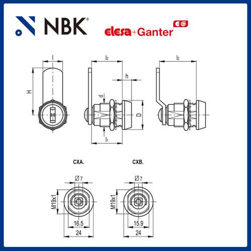 NBK ELESA CXU. 带钥匙的闩锁带安全锁锌合金 机械零配件厂家直供