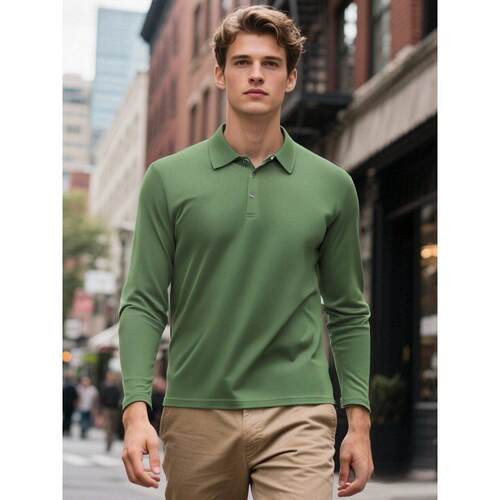Men's Spring-Autumn Hooded Long-Sleeved Polo Shirt - Stylish