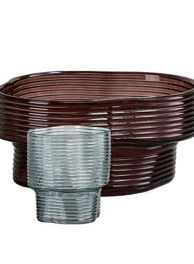 博西家居 北欧轻奢水果盘透明玻璃花瓶摆件 创意家居客厅水培花器