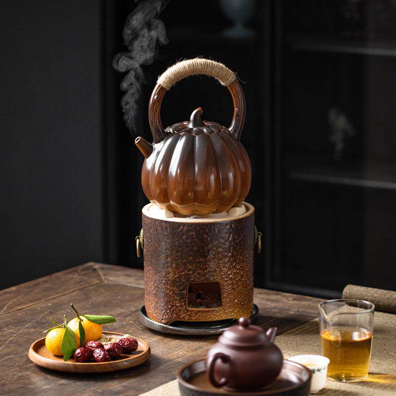 围炉煮茶器具全套室内炭火茶炉煮茶壶高端木炭炉茶炉温茶炉提梁壶