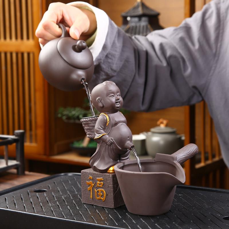 创意可爱尿童茶漏茶滤泡茶过滤网器一体组合茶具套装紫砂茶宠茶玩