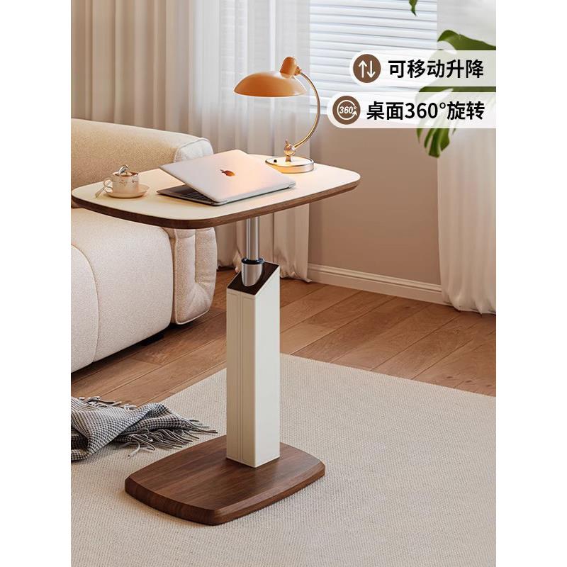 中古风升降可移动沙发边几客厅茶几小桌子床头边桌电脑桌C型角几