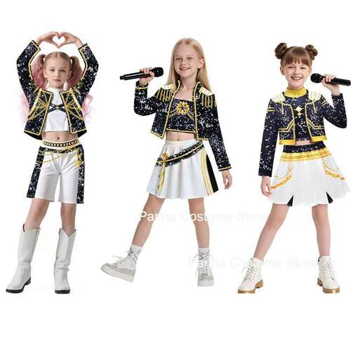 Kids Girls K-pop Rumi Zoey Cosplay Huntrix Costume 3D Print