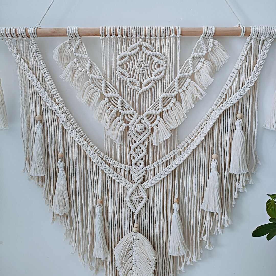 加工流苏家居装饰挂件挂毯彩色手工各种编织厂家背景大型货源