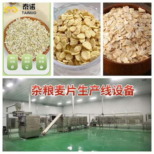 整粒压片荞麦片压片机苦荞甜荞杂粮麦片生产设备200-500KG/H