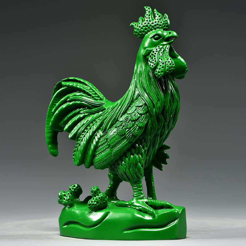 绿色实木雕刻鸡摆件纯木头十二生肖公鸡客厅电视柜装饰工艺品送礼,家居饰品,木雕,淘宝优惠券,粉丝福利购,淘宝优惠卷