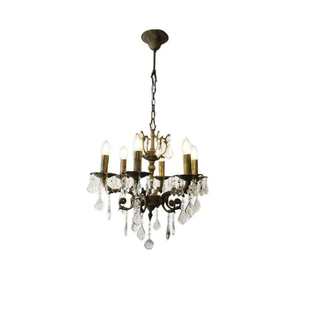 铜材发式吊灯美式轻奢客厅吊灯蜡烛水晶房间灯主卧室灯复古餐厅灯