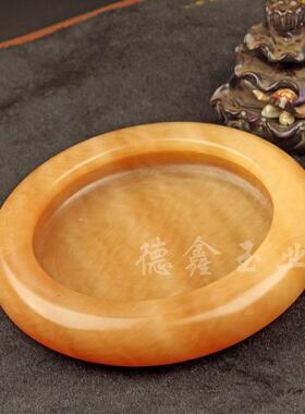 米黄玉烟灰缸 18cm玉石烟缸 跑江湖摆地摊 家居建材家装礼品刻字
