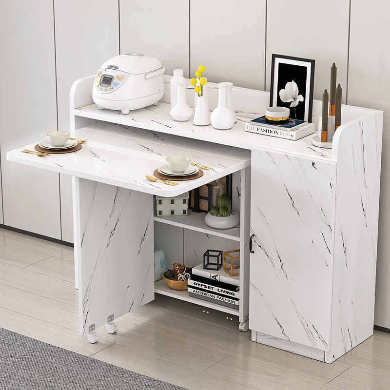 家用可移动餐桌小户型折叠餐桌边柜组合碗柜微波炉柜吃饭桌子,住宅家具,实木餐桌,淘宝优惠券,粉丝福利购,淘宝优惠卷