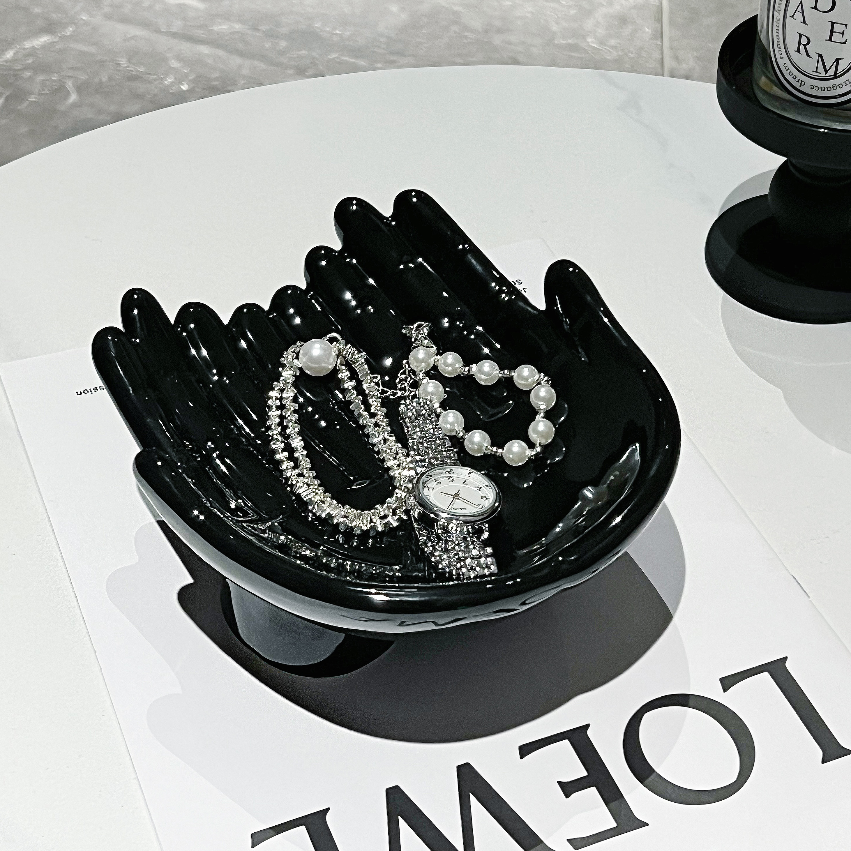 手掌造型入户玄关钥匙收纳摆件手表戒指托盘客厅家居装饰乔迁礼物