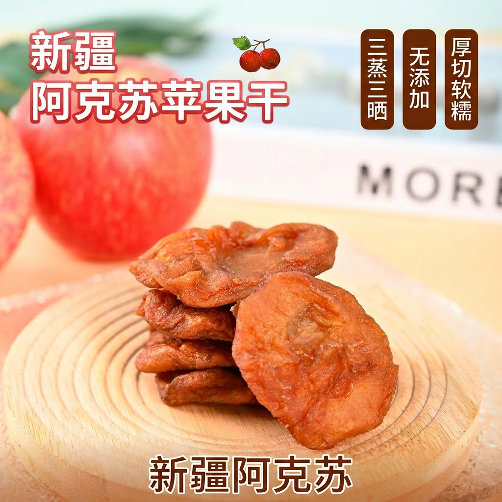 新疆阿克苏苹果干厚切三蒸三晒无添加软糯独立小包水果干零食