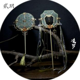 贰玥新品宫扇敦煌风团扇镂空异性扇子拍摄道具古风饰品【凌罗】