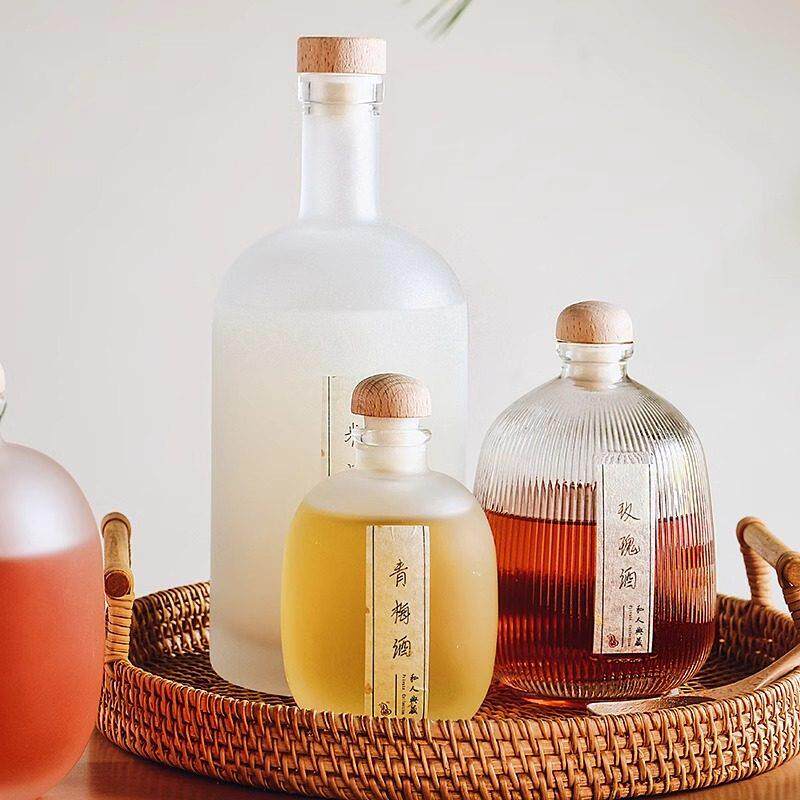 青梅酒瓶空瓶泡酒专用玻璃瓶子密封果酒红酒酿酒分装酒容器小瓶子