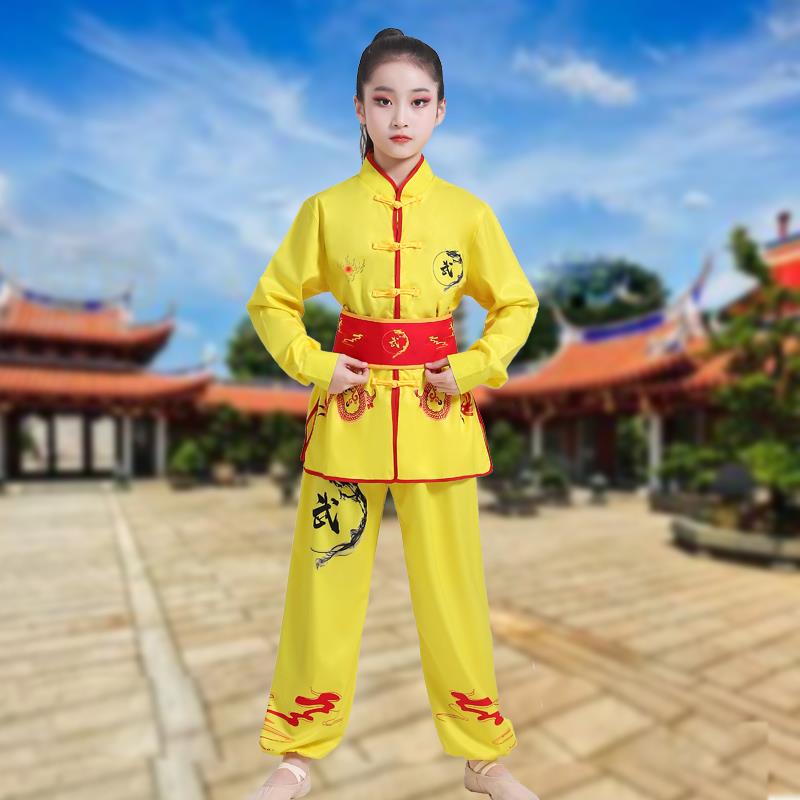 正品练年国儿童武术服功服男女太极功夫训练服小学少生中风表演服