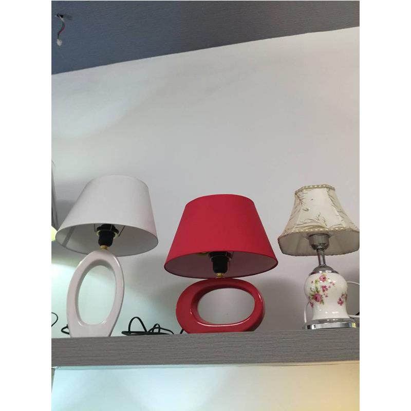 新2562瓷中现式布艺玻璃代台灯古典奢华大气复古美式卧陶台灯客厅