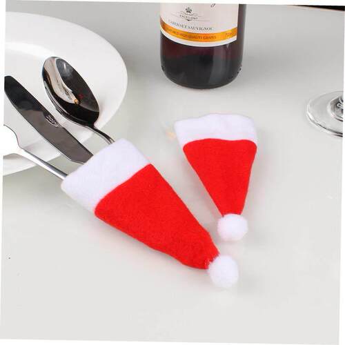 Christmas decoration hat, knife, fork and bottle cap 刀叉套
